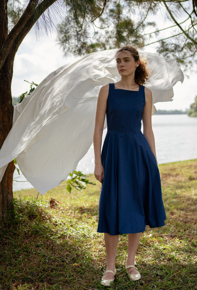 
                  
                    Annecy Cotton Dress in Navy
                  
                