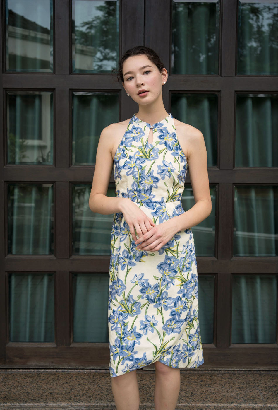 Beloved Cotton Cheongsam in Blue Bliss