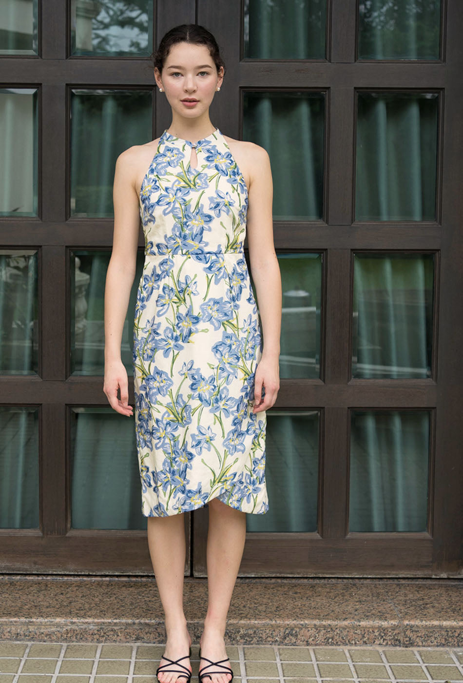 Beloved Cotton Cheongsam in Blue Bliss