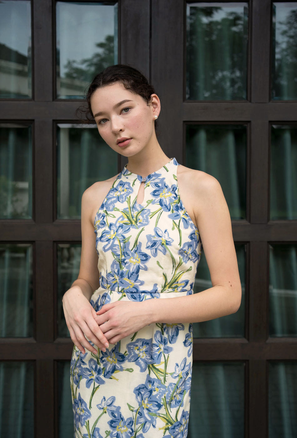 Beloved Cotton Cheongsam in Blue Bliss