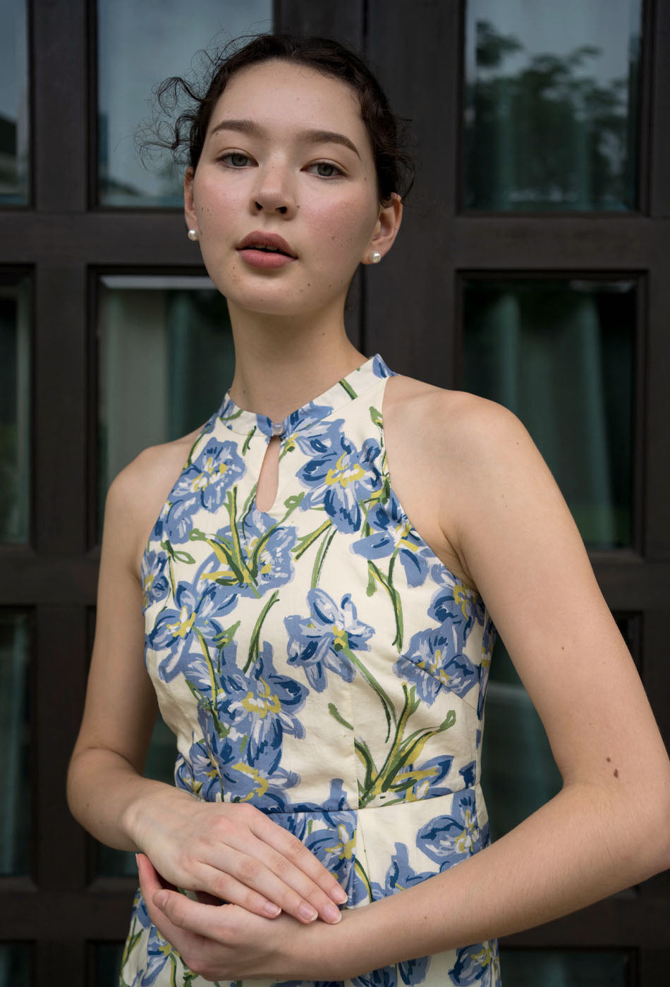 Beloved Cotton Cheongsam in Blue Bliss