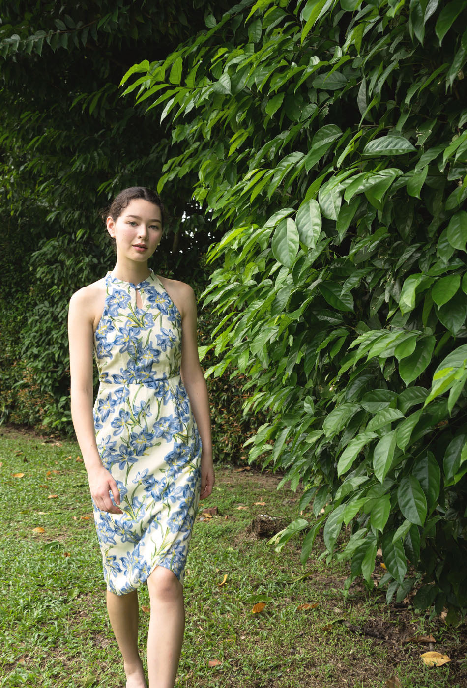 Beloved Cotton Cheongsam in Blue Bliss