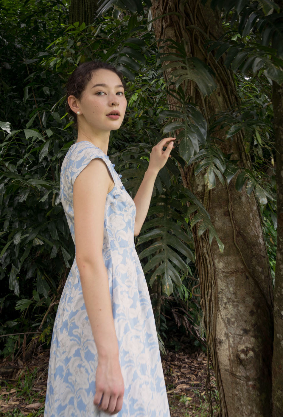 Brighter than Sunshine Cotton Cheongsam in Bleu