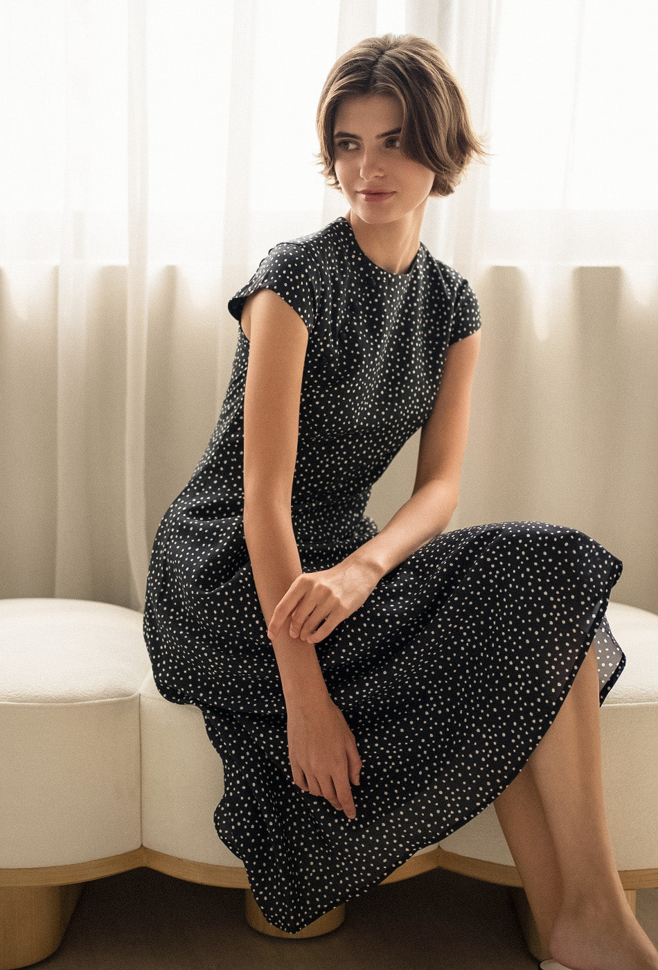 Brighter than Sunshine Cotton Cheongsam in Freckles