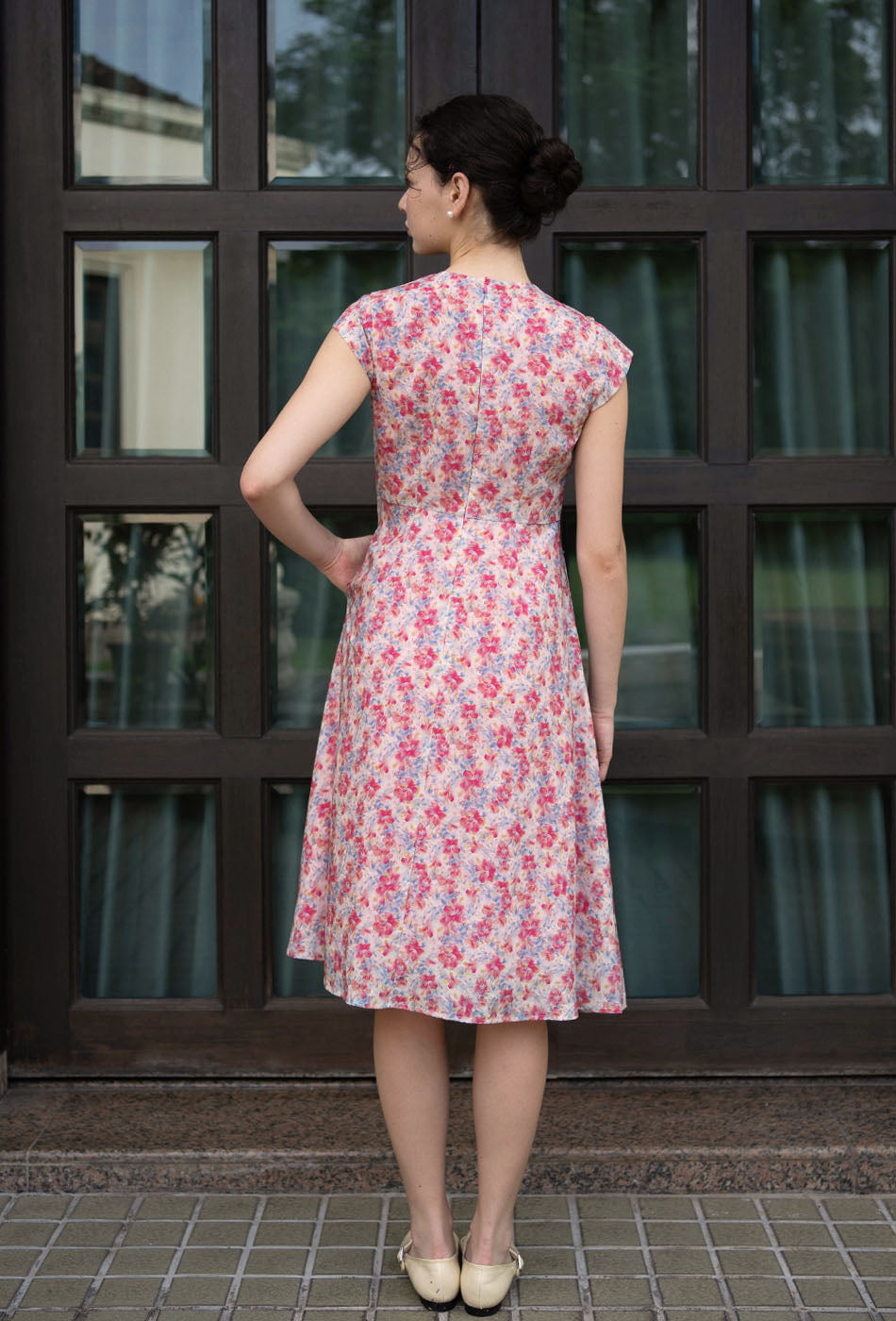 Brighter than Sunshine Cotton Cheongsam in Hibiscus Crush