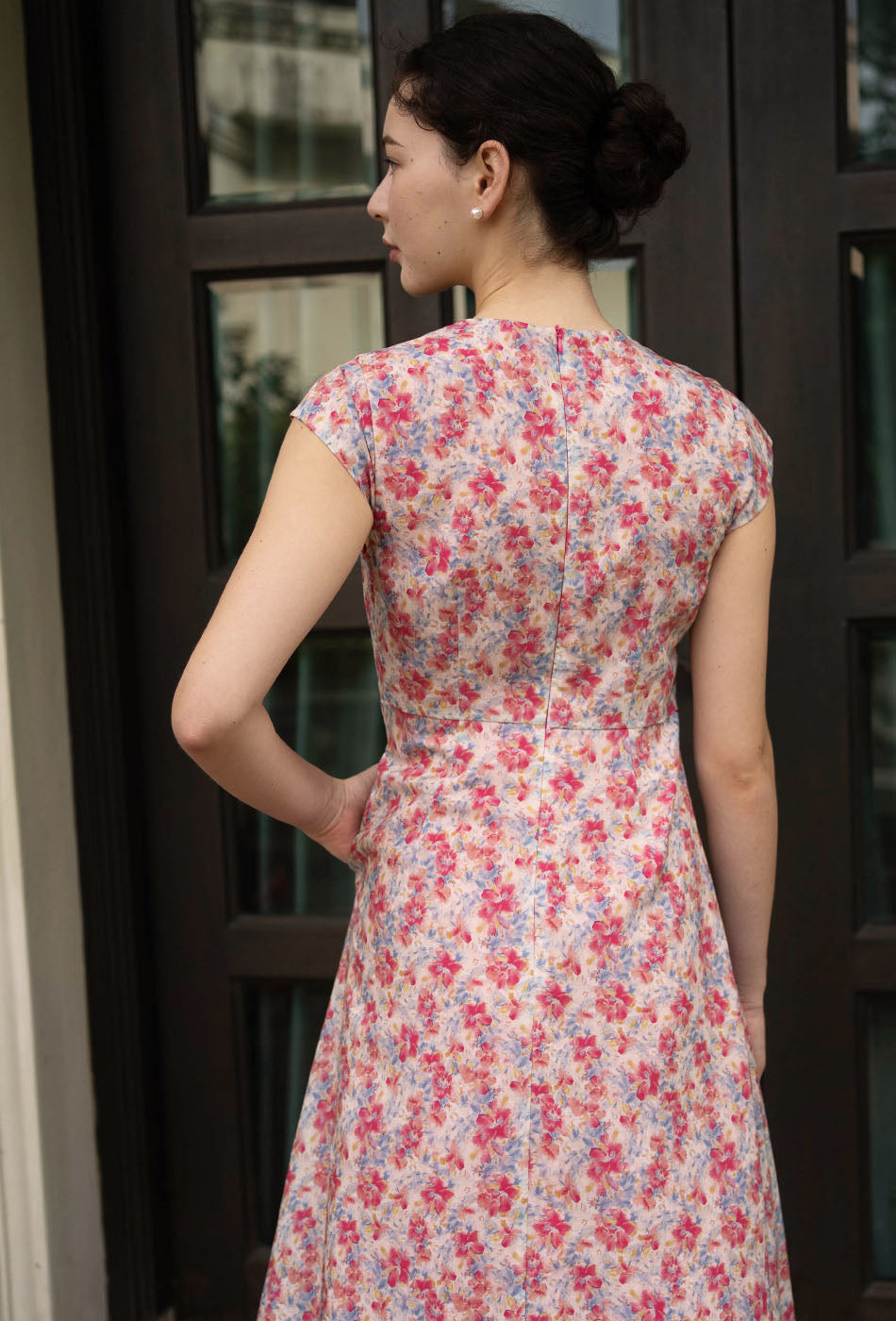 Brighter than Sunshine Cotton Cheongsam in Hibiscus Crush