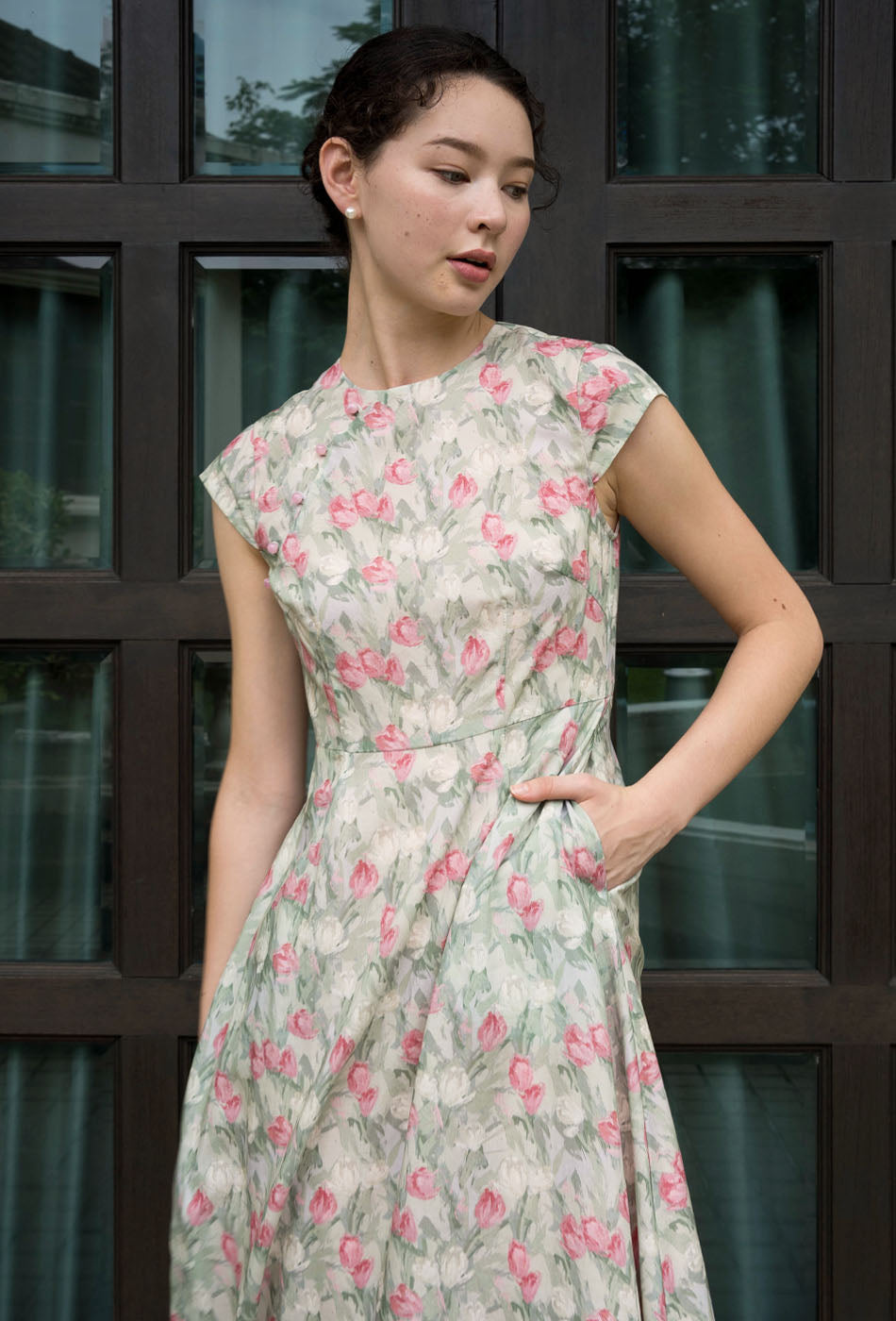 Brighter than Sunshine Cotton Cheongsam in Rosy Romance