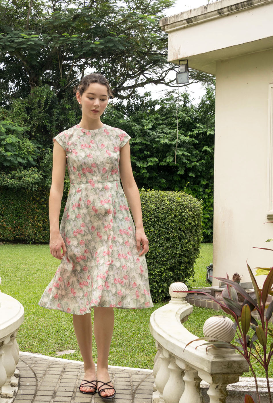 Brighter than Sunshine Cotton Cheongsam in Rosy Romance