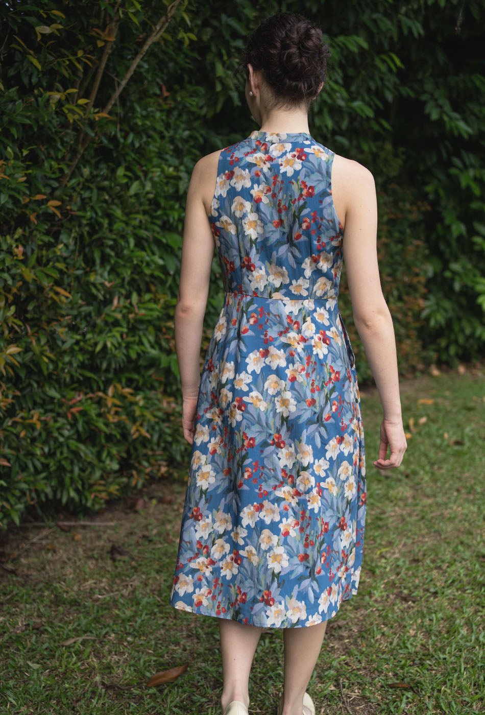 Cherished Cotton Cheongsam in Garden Blue