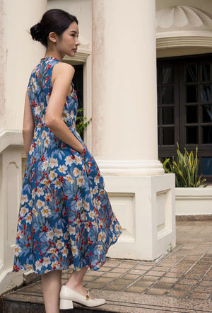 
                  
                    Cherished Cotton Cheongsam in Garden Blue
                  
                