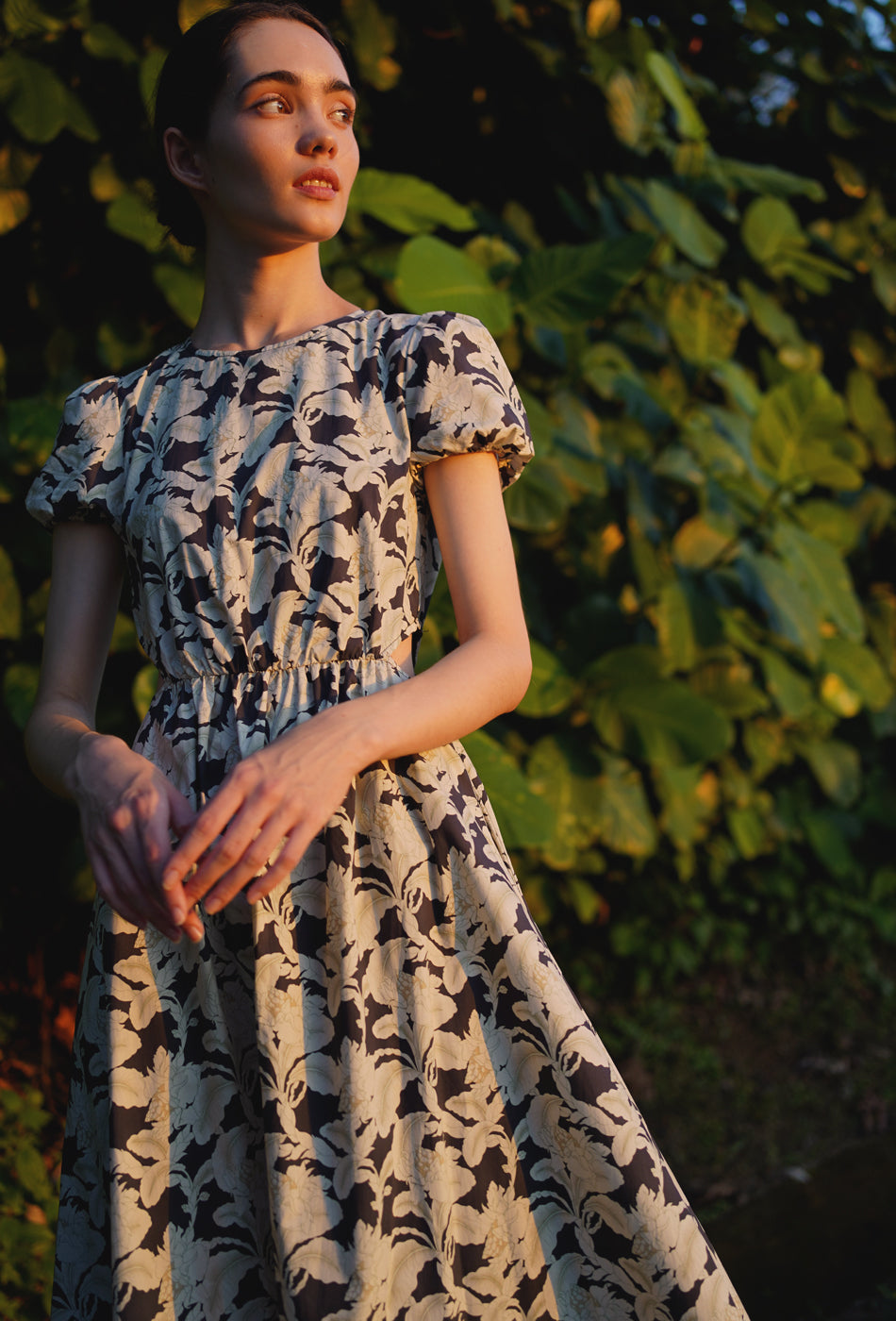 Stole My Heart Cotton Dress in Nightfall Stroll