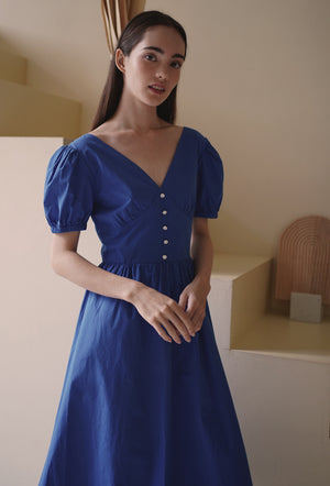 
                  
                    Off to Manhattan Cotton Dress in Blue
                  
                