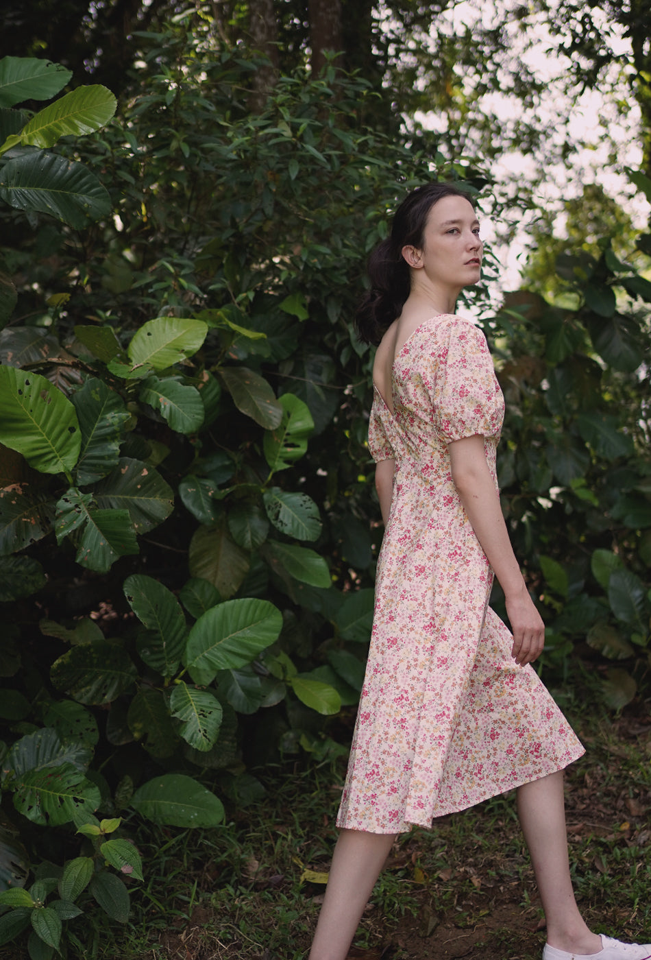 Dessert Over Tea II Cotton Dress in Rosy Afters