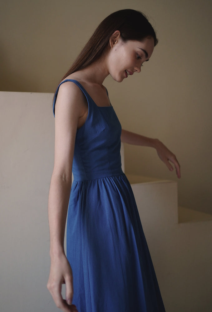 
                  
                    Classic Day Cotton Dress in Calming Blue
                  
                