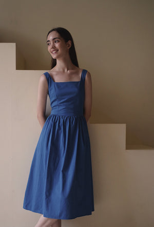 
                  
                    Classic Day Cotton Dress in Calming Blue
                  
                