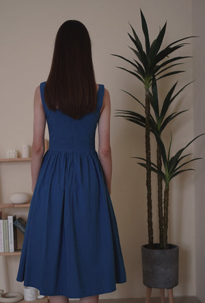 
                  
                    Classic Day Cotton Dress in Calming Blue
                  
                