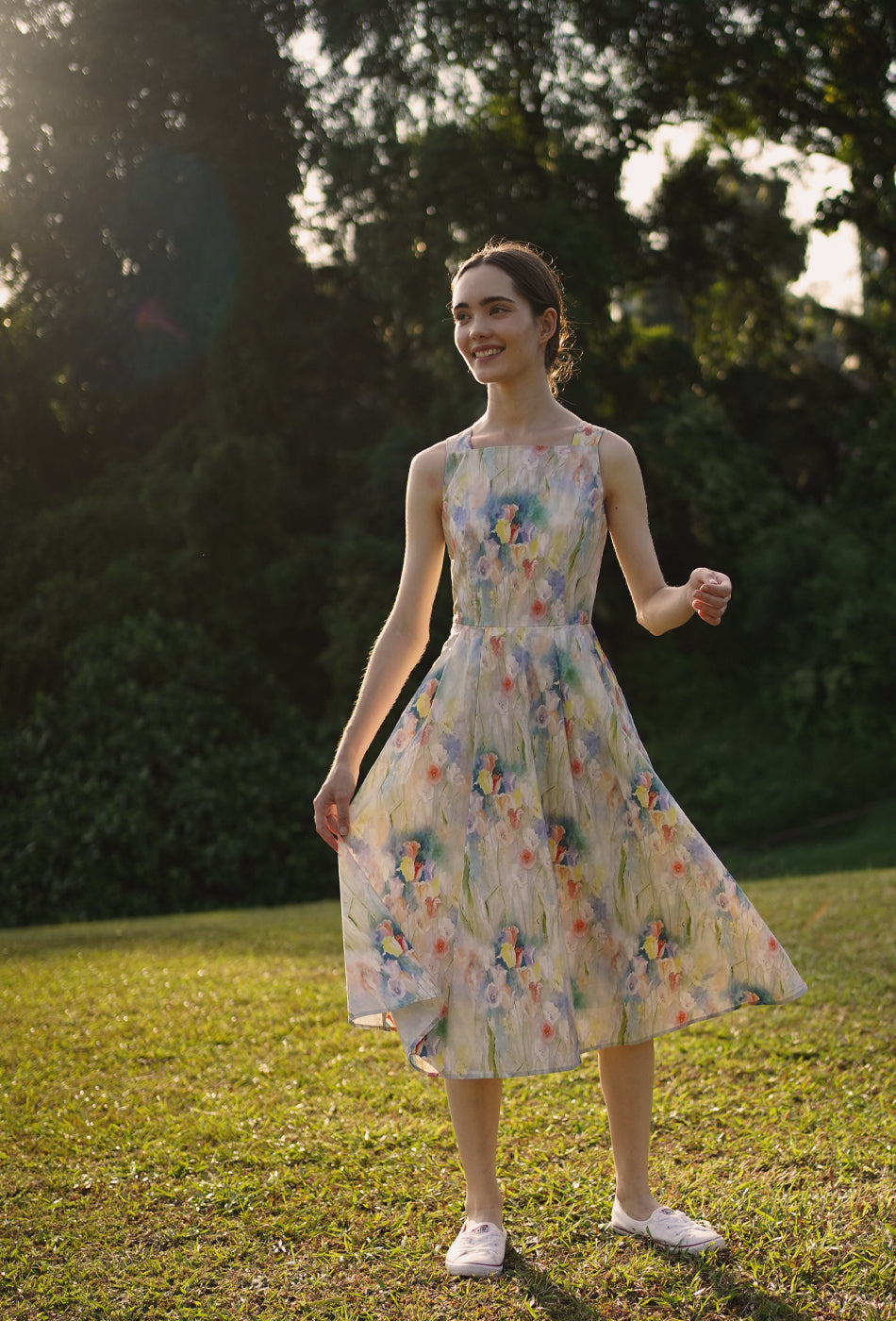 Annecy Cotton Dress in Nature's Canvas