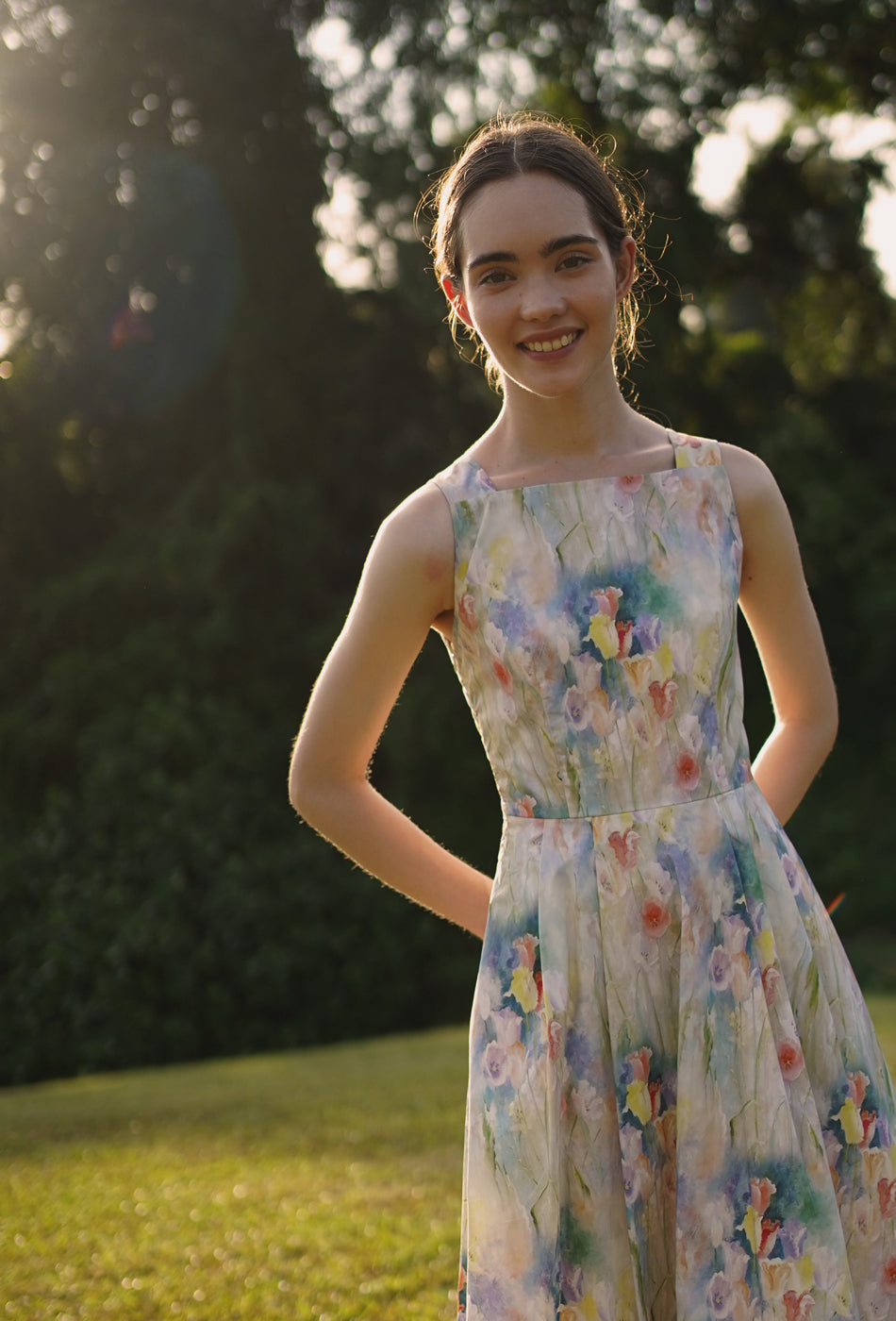 Annecy Cotton Dress in Nature's Canvas