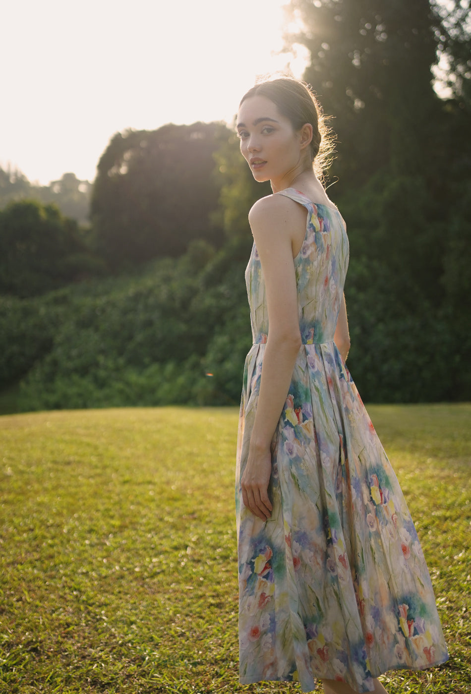 Annecy Cotton Dress in Nature's Canvas