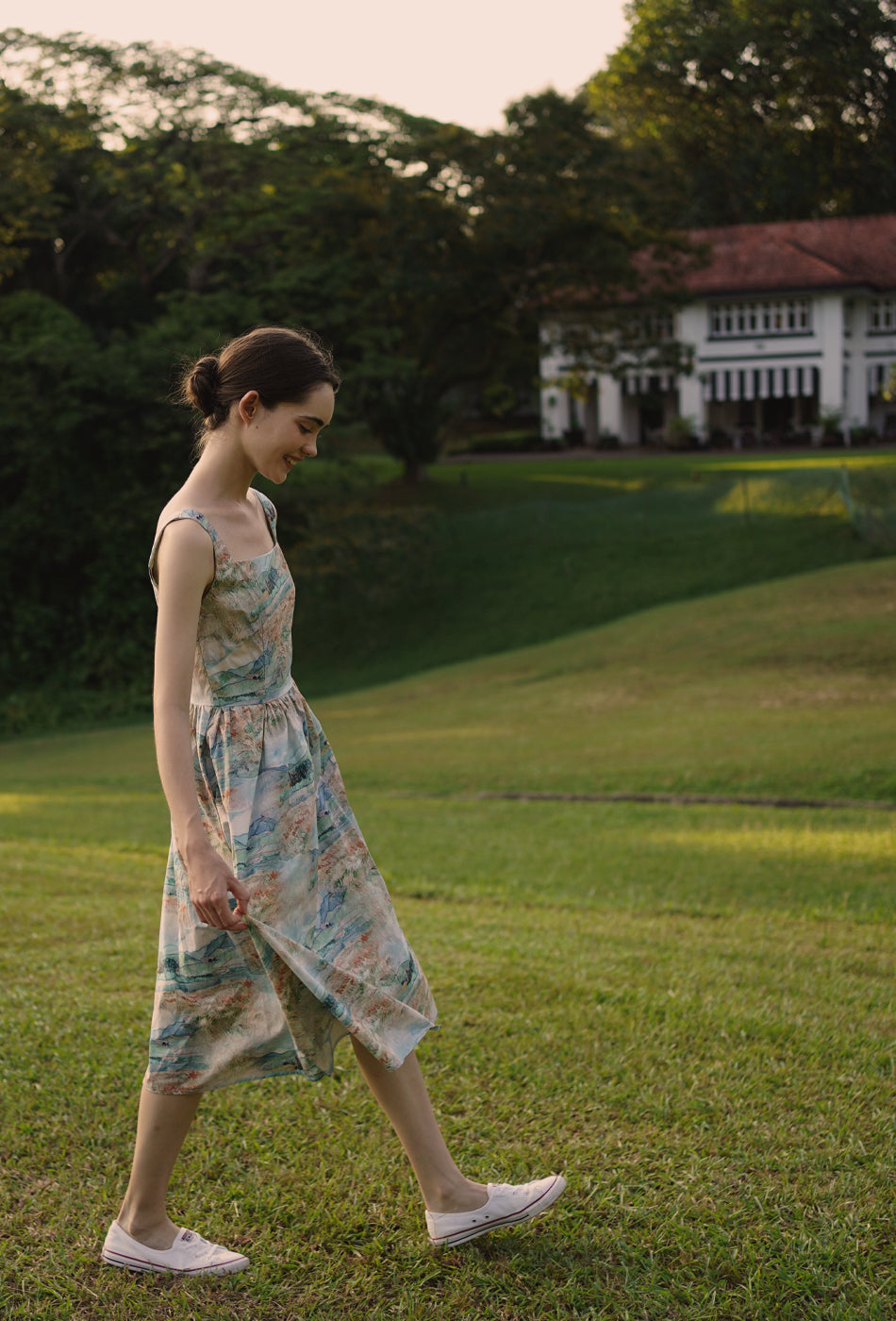 Classic Day Cotton Dress in To the Mountains