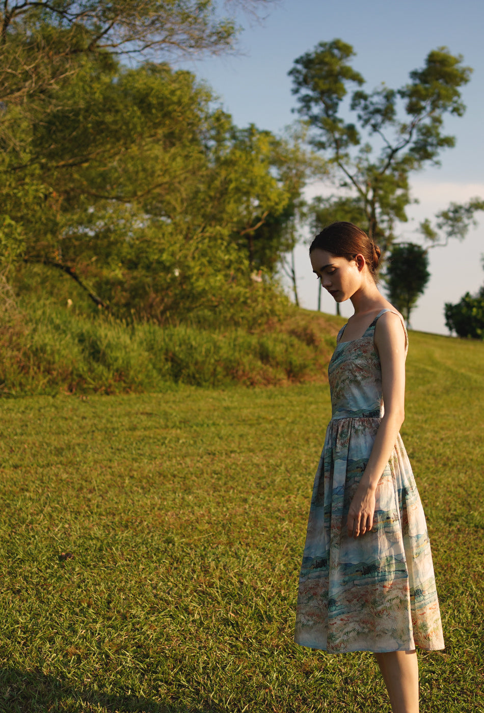 Classic Day Cotton Dress in To the Mountains