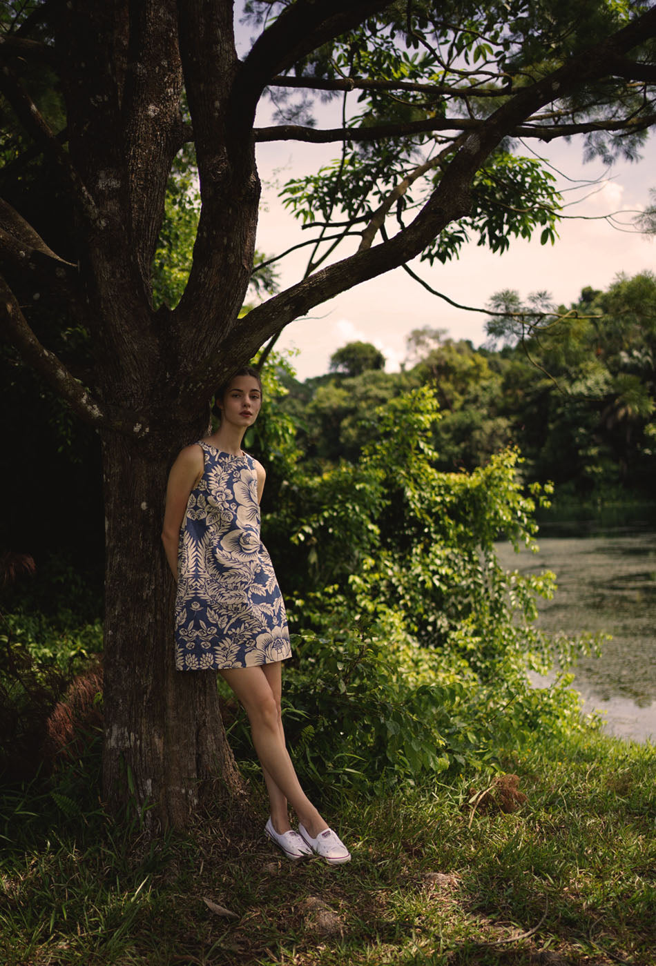 Pancakes for Dinner Linen Dress in Merry Blue