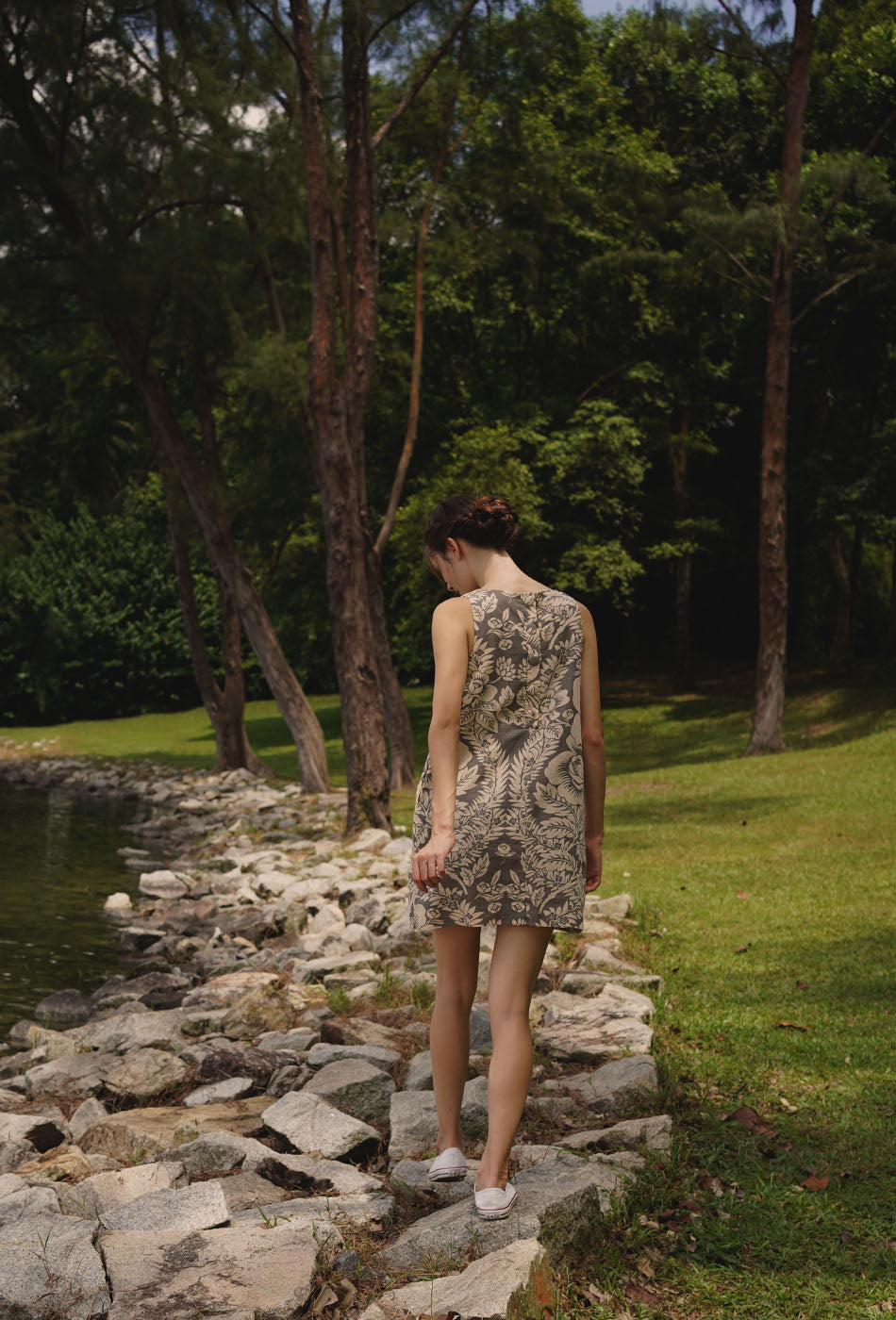 Pancakes for Dinner Linen Dress in Merry Grey