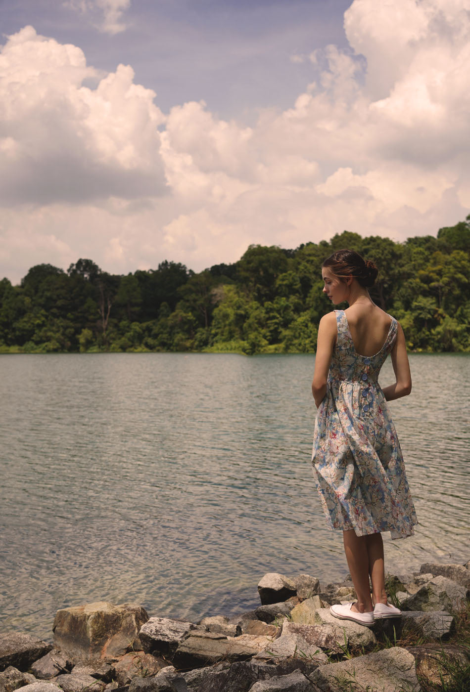 Backyard Cotton Dress in Cheery Dawn