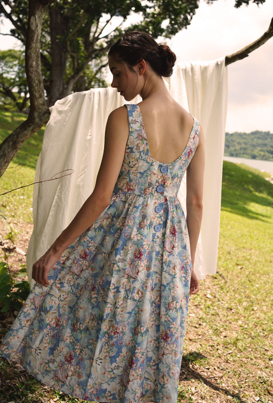 Backyard Cotton Dress in Cheery Dawn