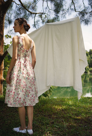 
                  
                    Backyard Cotton Dress in Roses and Cream
                  
                