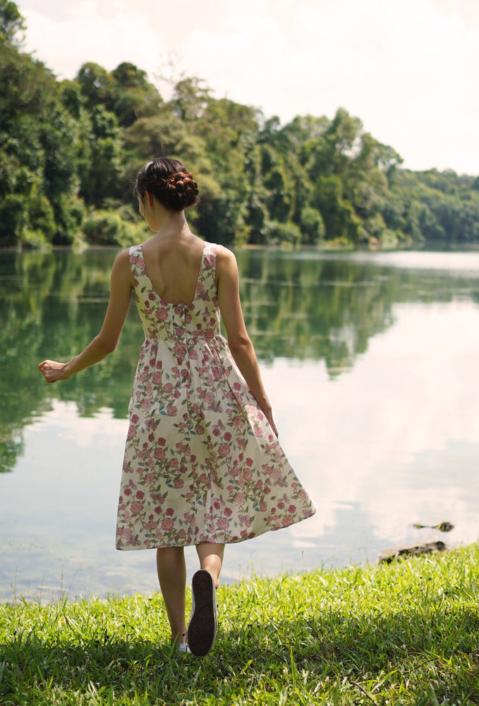 
                  
                    Backyard Cotton Dress in Roses and Cream
                  
                