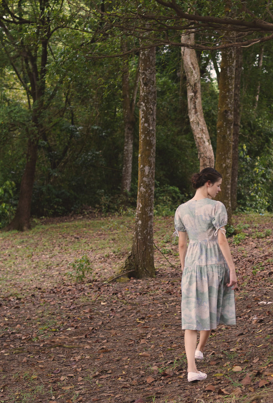 Tea Cotton Dress in London Skies