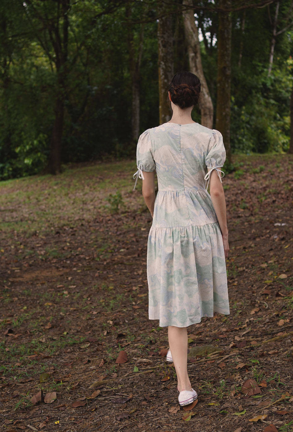 Tea Cotton Dress in London Skies