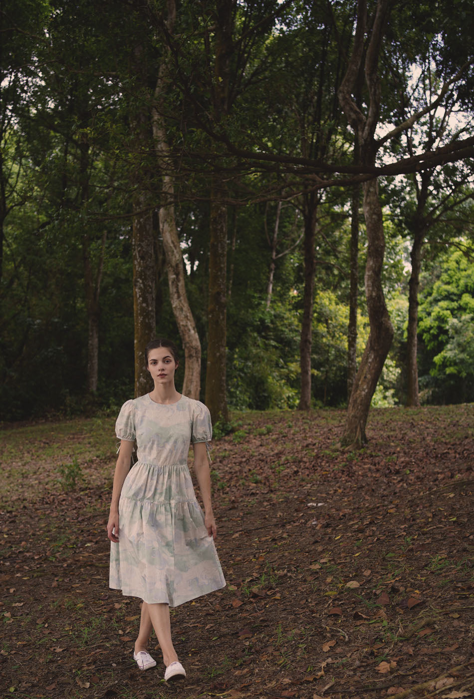 Tea Cotton Dress in London Skies