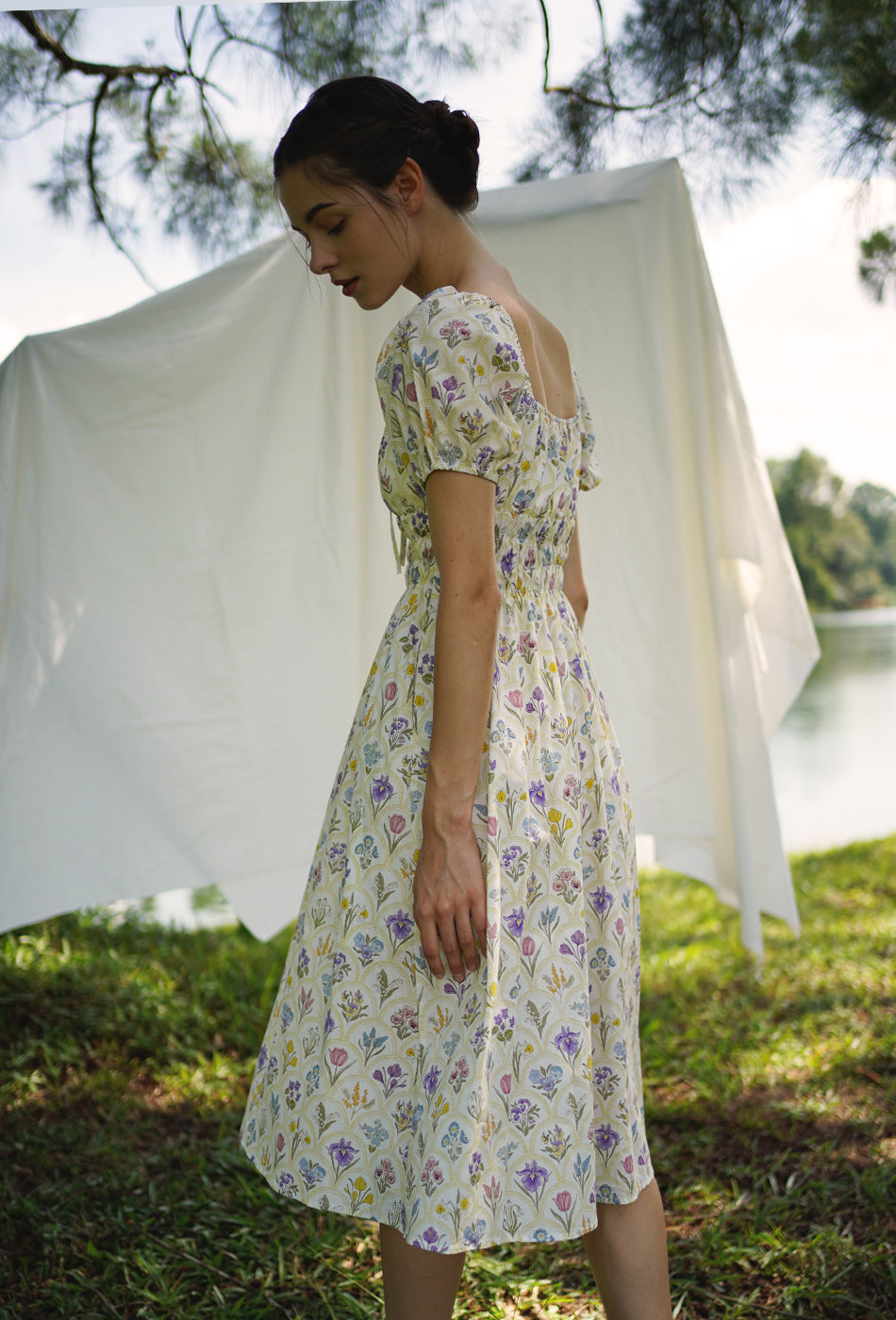 The Vineyard Cotton Dress in Yellow Market