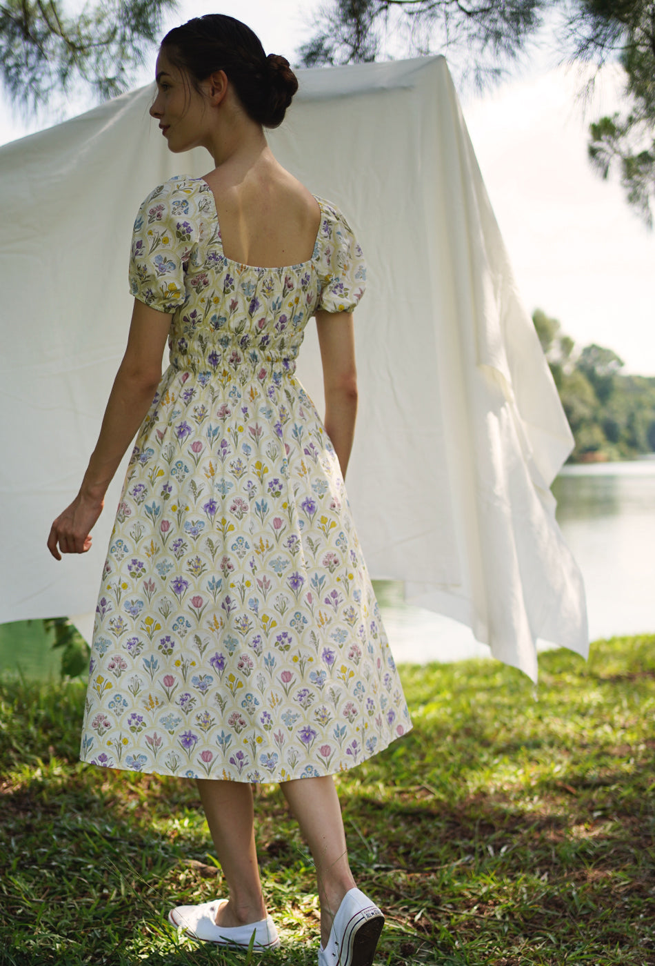 The Vineyard Cotton Dress in Yellow Market