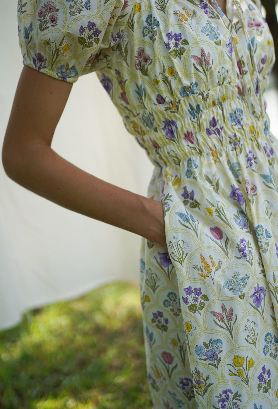 The Vineyard Cotton Dress in Yellow Market