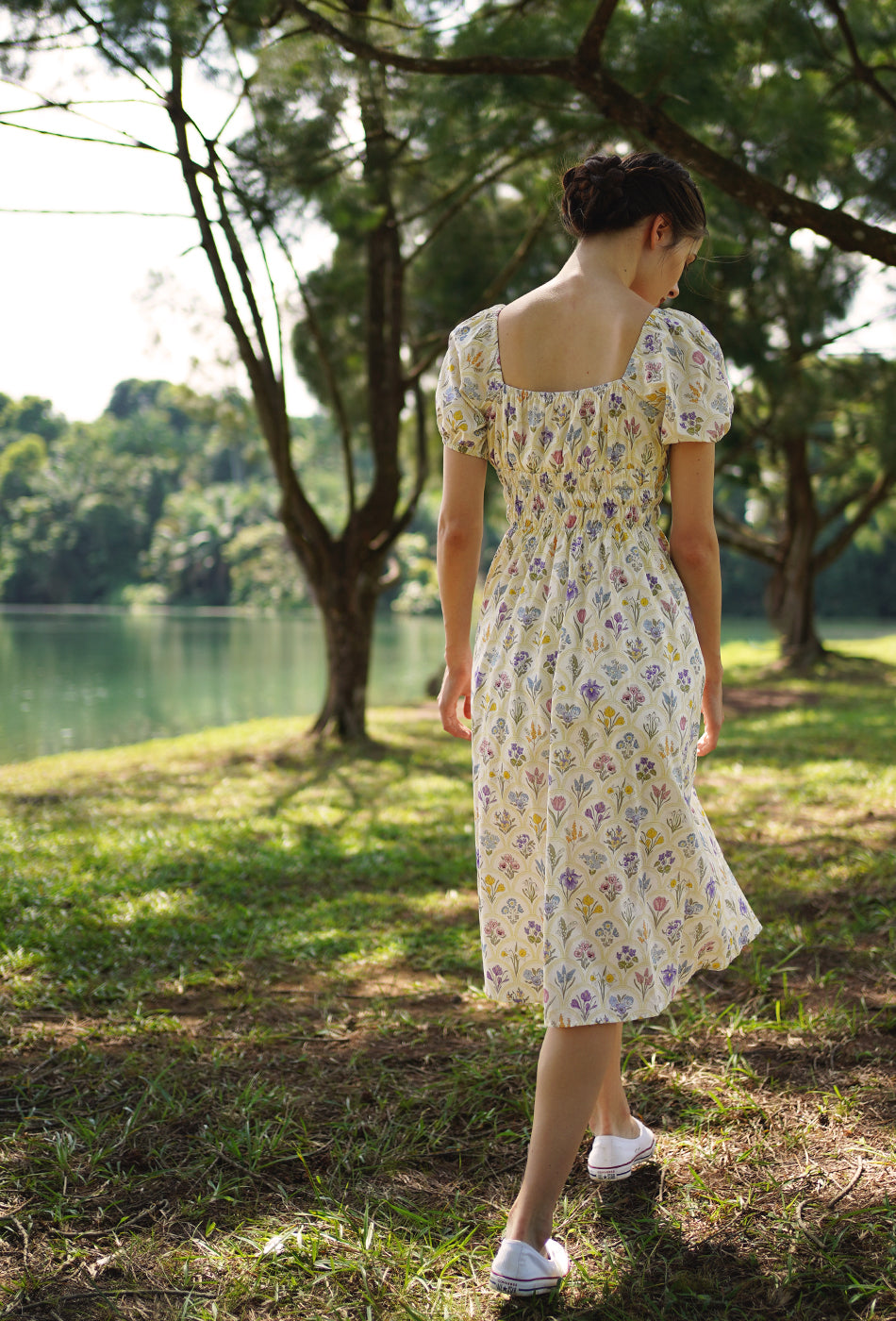 The Vineyard Cotton Dress in Yellow Market