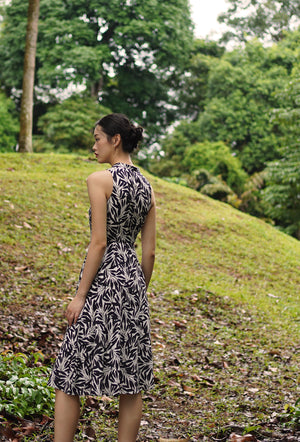 
                  
                    Cherished Cotton Cheongsam in Black Petals
                  
                