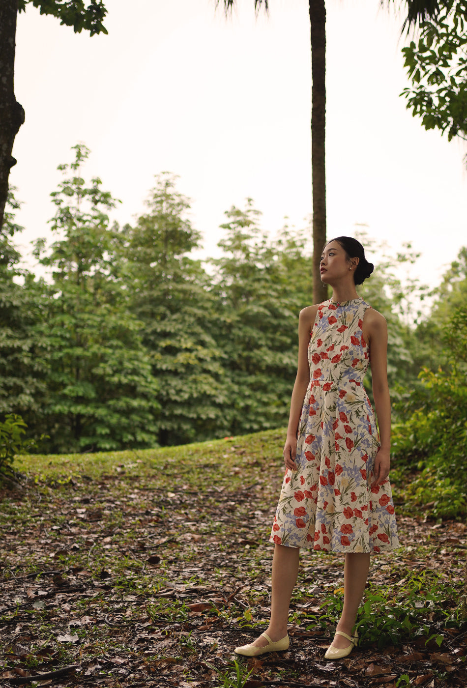 Cherished Cotton Cheongsam in Garden in Bloom