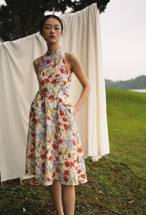 
                  
                    Cherished Cotton Cheongsam in Garden in Bloom
                  
                