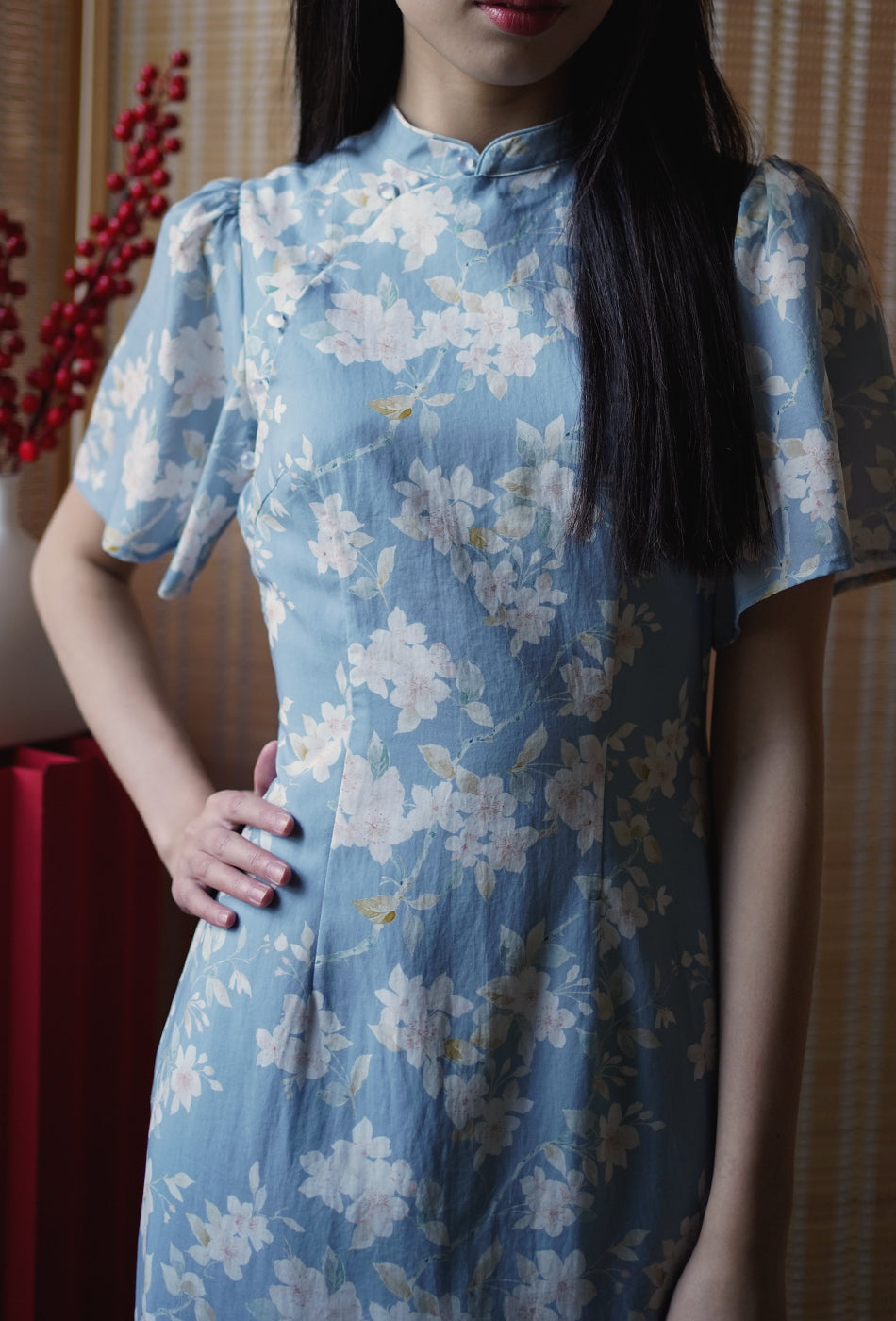 Favorite Oriental Cotton Cheongsam in Misty Morning