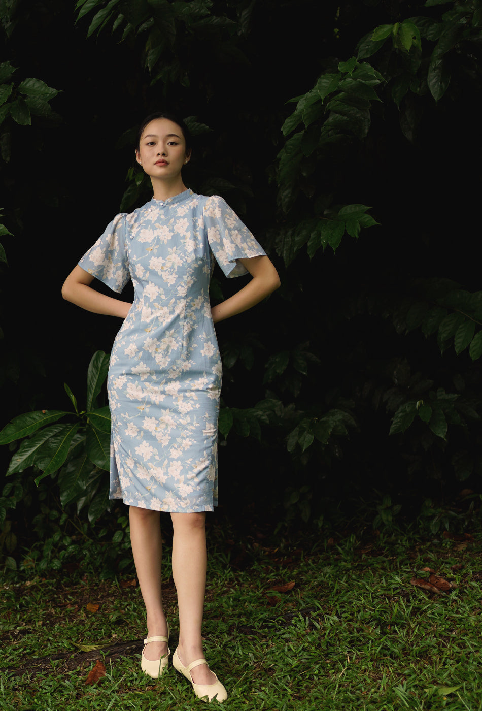 Favorite Oriental Cotton Cheongsam in Misty Morning