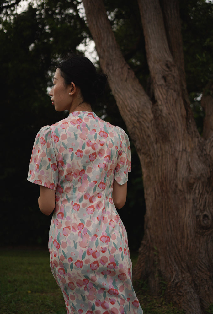 
                  
                    Favorite Oriental Cotton Cheongsam in Pink Valentine
                  
                