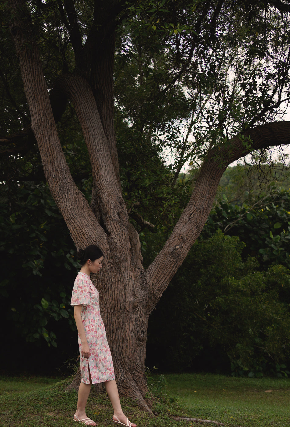 Favorite Oriental Cotton Cheongsam in Pink Valentine