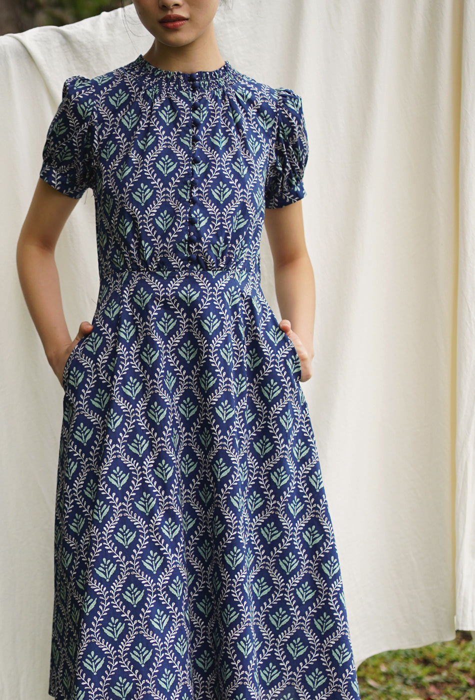 The Look of Love Cotton Dress in Blue Meadow