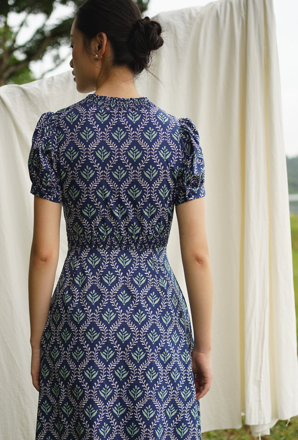 The Look of Love Cotton Dress in Blue Meadow