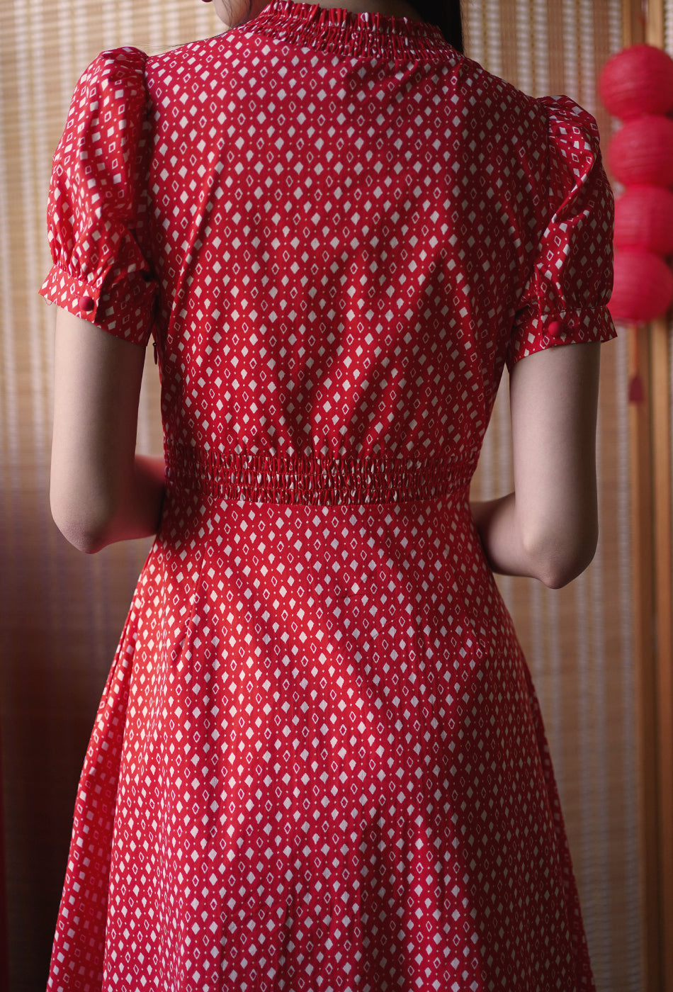 The Look of Love Cotton Dress in Red Romance