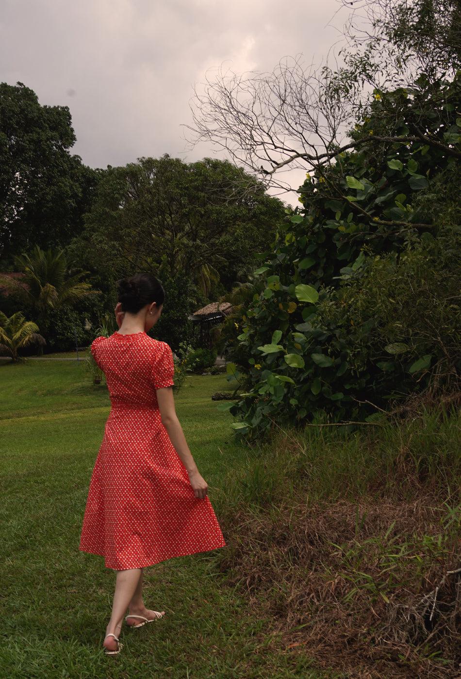 The Look of Love Cotton Dress in Red Romance