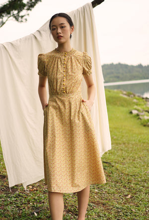 
                  
                    The Look of Love Cotton Dress in Yellow Bloom
                  
                